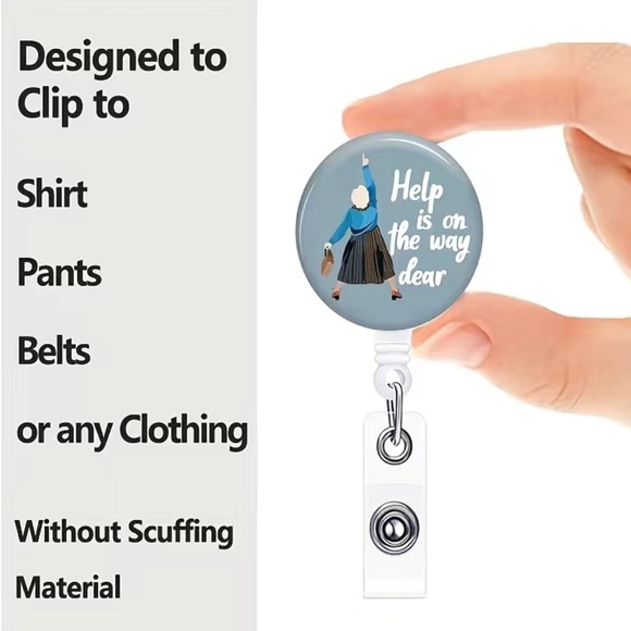 Mrs Doubtfire Help is on the way dear badge pull NEW - Picture 3 of 4